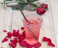 Natural rose water drink cool.