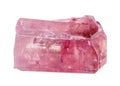 natural rough rubellite tourmaline crystal cutout Royalty Free Stock Photo