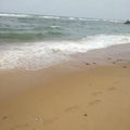 Natural rough sea costal beach area sand background in sri Lanka Royalty Free Stock Photo