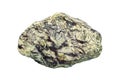 Serpentinite with red vein on white background