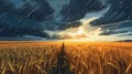 Natural rural summer panoramic landscape Wheat field against 1690449219940 5