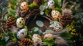 Natural Rustic Easter Wreath with Eggs and Feathers