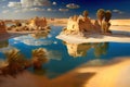 Natural salt water lake in Egypts siwa oasis, a popular tourist destination