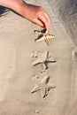 Summer beach background with starfish Royalty Free Stock Photo