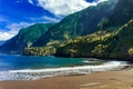 Natural sand beaches of Cais do Seixal, Madeira island