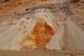 Natural sand pattern at the colored sand cliffs of Rainbow Beach, Australia Royalty Free Stock Photo
