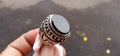 Natural Black Yemeni Aqeeq Cabochon Stone Jewellry