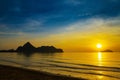 Natural scene at Ao Manow beach in sunrise time. Royalty Free Stock Photo