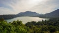 The natural scenery of mountains and dense forests with beautiful lakes in them Royalty Free Stock Photo