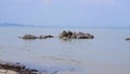 Natural scenery of rocks on the surface of the sea when it recedes