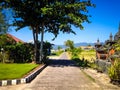 Natural Scenery Small Beach Road In Warm Sunshine On A Sunny Day The Village