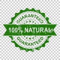 100% natural scratch grunge rubber stamp. Vector illustration on Royalty Free Stock Photo