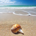 The natural of seashells on a beach creates an exotic The tropical weather and of nature make for a perfect vacation Royalty Free Stock Photo