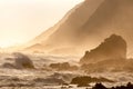 Natural sepia coastal sunset scene Royalty Free Stock Photo