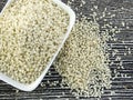 Natural sesame seeds, sesame seeds, sesame seeds in plates, raw sesame seeds for cake and bread, Royalty Free Stock Photo