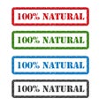 100 % natural set rubber stamp isolated on background Royalty Free Stock Photo