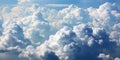 natural sky background, cloudyscape, top view of cumulus clouds Royalty Free Stock Photo