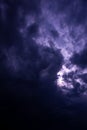 Natural sky composition. Dark ominous blue storm rain clouds. Dramatic sky. Overcast stormy cloudscape. Thunderstorm Royalty Free Stock Photo