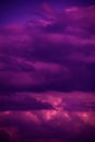 Natural Sky Composition. Dark Ominous Colorful Storm Rain Clouds. Dramatic Sky. Overcast Stormy Cloudscape. Thunderstorm