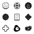 Natural slice product icon set, simple style Royalty Free Stock Photo