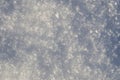 Natural snow textured background with many snowflakes. Winter backdrop, top view