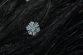 natural snowflakes on snow, photo real snowflakes. Winter snow background. Snowflake Closeup. Macro photo. Copy space Royalty Free Stock Photo