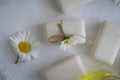 Natural soap, chamomile cosmetic a oil nature treatment ecology essential