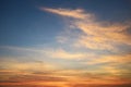 Natural soft clouds pattern and blue sky at evening (vintage background) Royalty Free Stock Photo