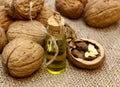 Natural SPA cosmetic oil, essential oils, from nuts walnuts Royalty Free Stock Photo