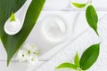 Natural SPA cosmetics: herbal dermatology cosmetic cream