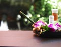 Natural Spa Ingredients for alternative medicine and relaxation Thai Spa theme with si Royalty Free Stock Photo