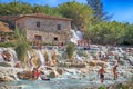 Natural spa with waterfalls in Saturnia, Tuscany, Italy.