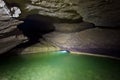 Natural speleothem, cascades of lakes and waterfalls in Nizhneshakuranskaya cave