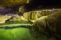 Natural speleothem, cascades of lakes and waterfalls in Nizhneshakuranskaya cave