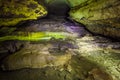 Natural speleothem, cascades of lakes and waterfalls in Nizhneshakuranskaya cave