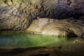 Natural speleothem, cascades of lakes and waterfalls in Nizhneshakuranskaya cave