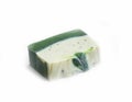 Natural spirulin and aloe vera soap bar isolated Royalty Free Stock Photo