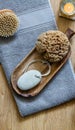 Natural sponge, footcare object and brush for minimalist bodycare