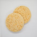 Natural sponge leverage makeup and white background Royalty Free Stock Photo