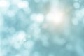 Natural spring blurred blue sea background. Create light soft blurred colors bright sunshine. Blue bokeh abstract glitter light Royalty Free Stock Photo