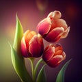 Natural Spring Sunny Tulip Flower Background. Generative AI Royalty Free Stock Photo