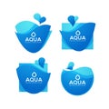 Natural spring water, vector logo, labels and stickers template