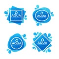 Natural spring water, vector logo, labels and stickers template