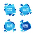 Natural spring water, vector logo, labels and stickers template Royalty Free Stock Photo