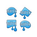 Natural spring water, vector logo, labels and stickers template Royalty Free Stock Photo