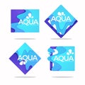 Natural spring water, vector logo, labels and stickers template Royalty Free Stock Photo