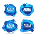 Natural spring water, vector logo, labels and stickers template