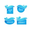 Natural spring water, vector logo, labels and stickers template Royalty Free Stock Photo