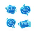 Natural spring water, vector logo, labels and stickers template Royalty Free Stock Photo