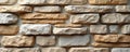 Natural stacked stone wall texture with rough rock surfaces and neutral earth tones. Building material for rustic interior Royalty Free Stock Photo